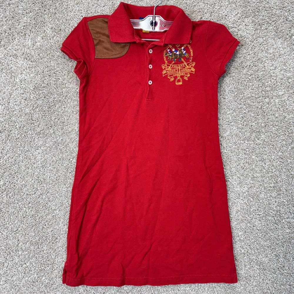 Polo Ralph Lauren Polo Dress Girls 7 International Challenge Cup Red EUC